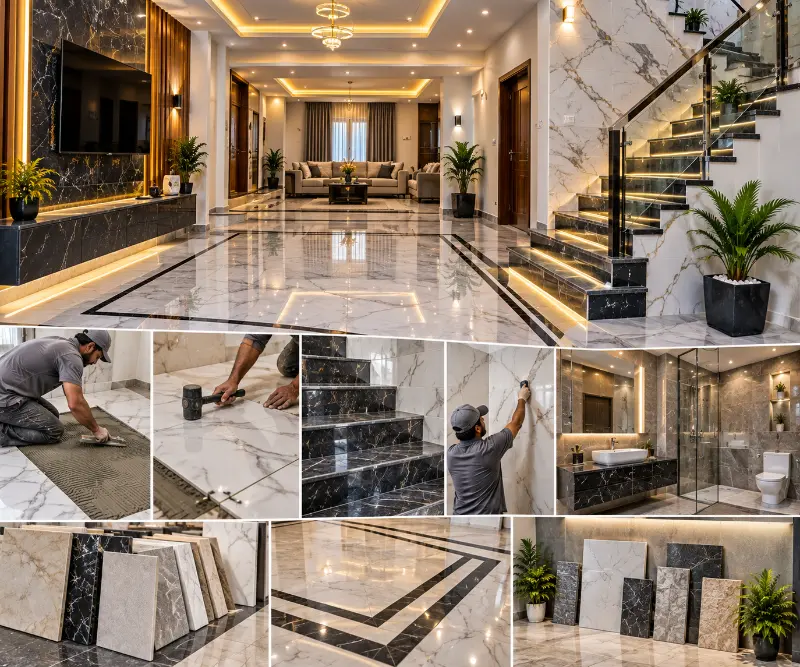 Tiles & Marble Renovation & Elevation - Al-Rukan Builders Lahore